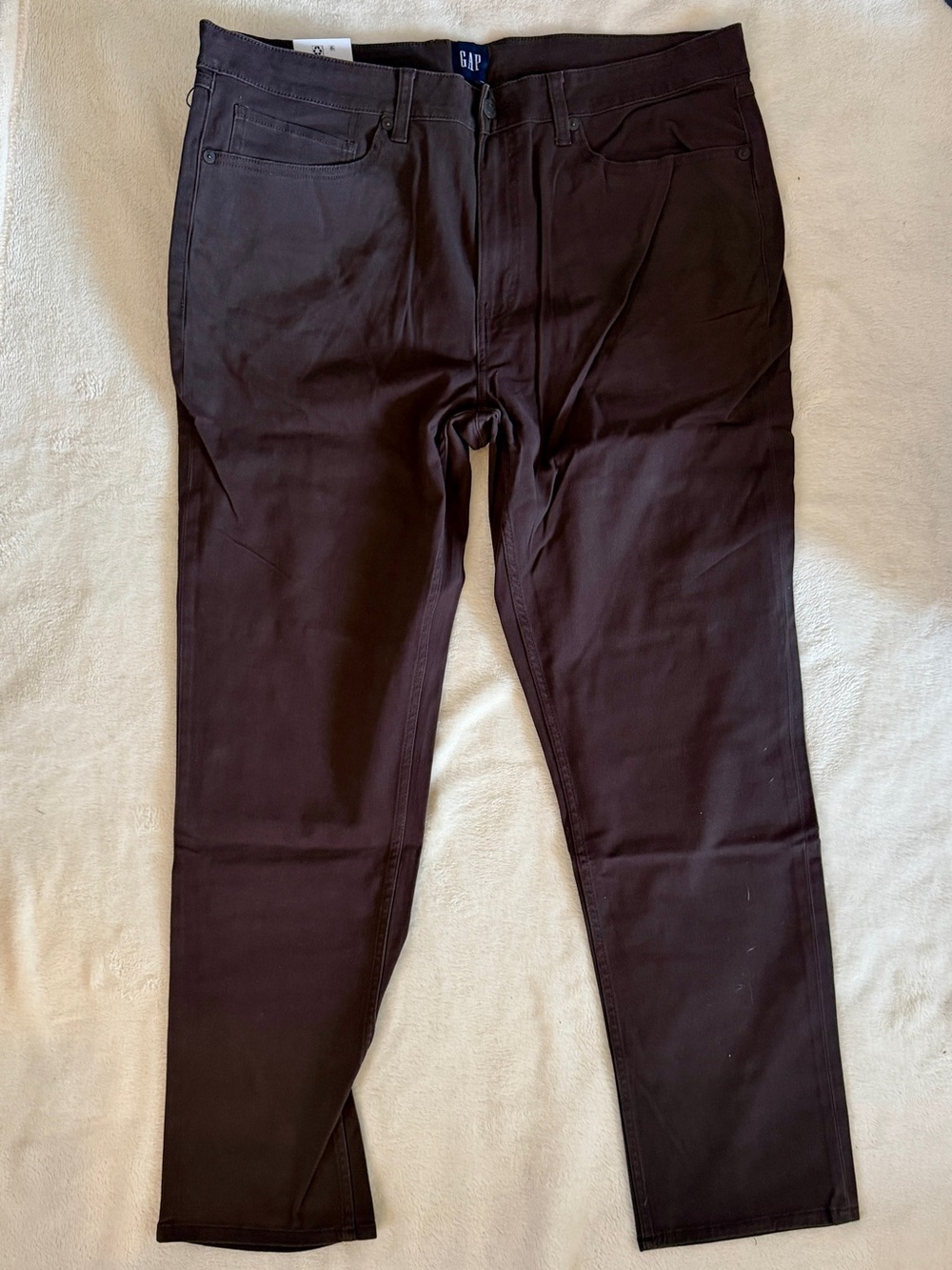 NEW Gap Men's 5 Pocket Pant Slim Fit Brown Stretch Twill Size 38x30 NWT